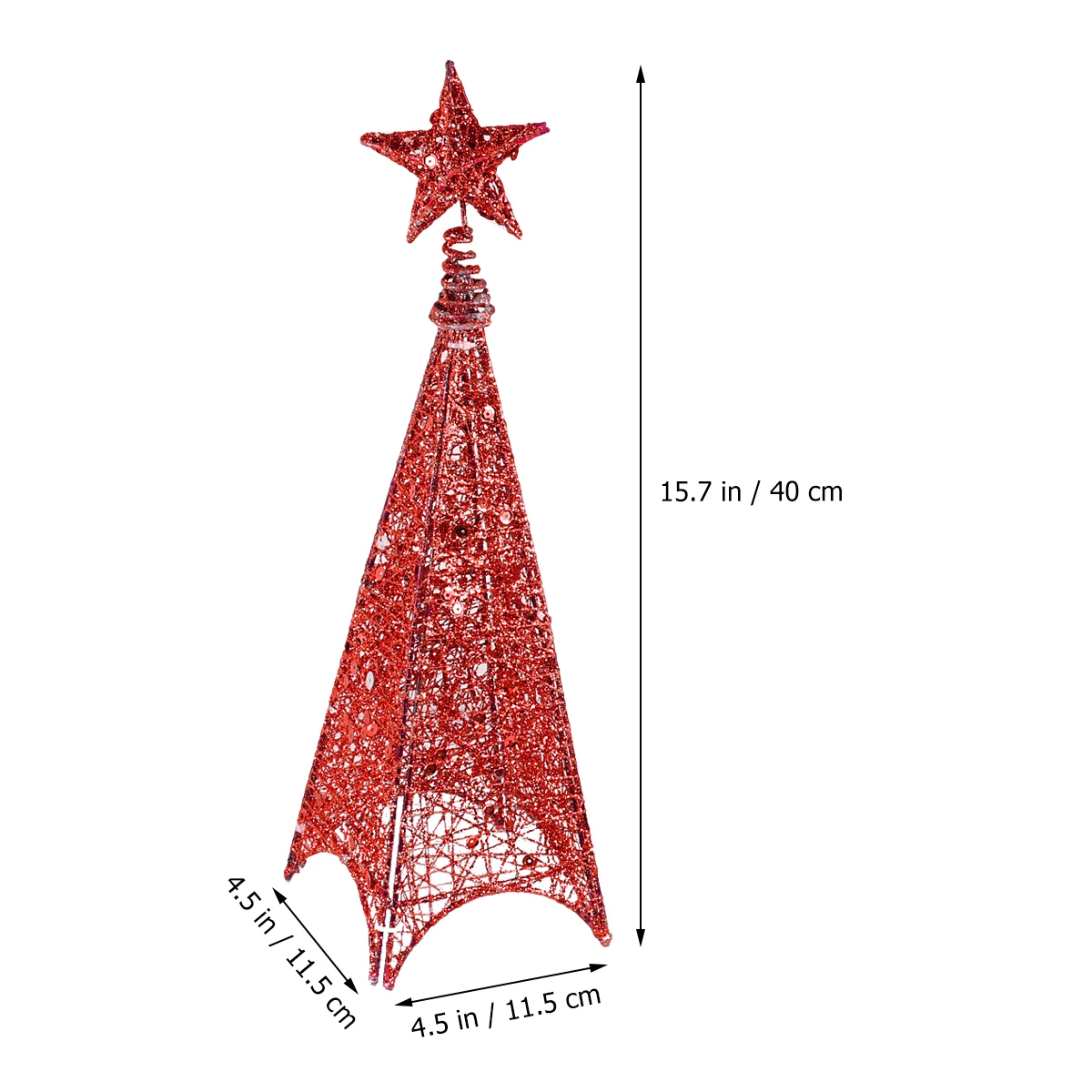 

40 Cm Xmas Trees Glowing Christmas Ornaments Creative Chrsitmas Tower Shaped Without Wrought Iron Red for Display