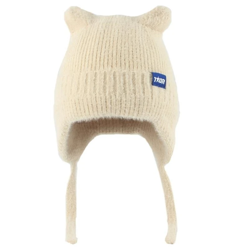 Women Head Wrap Thicken Furry Bear Hat for Climbing Skiing Sports Headwear