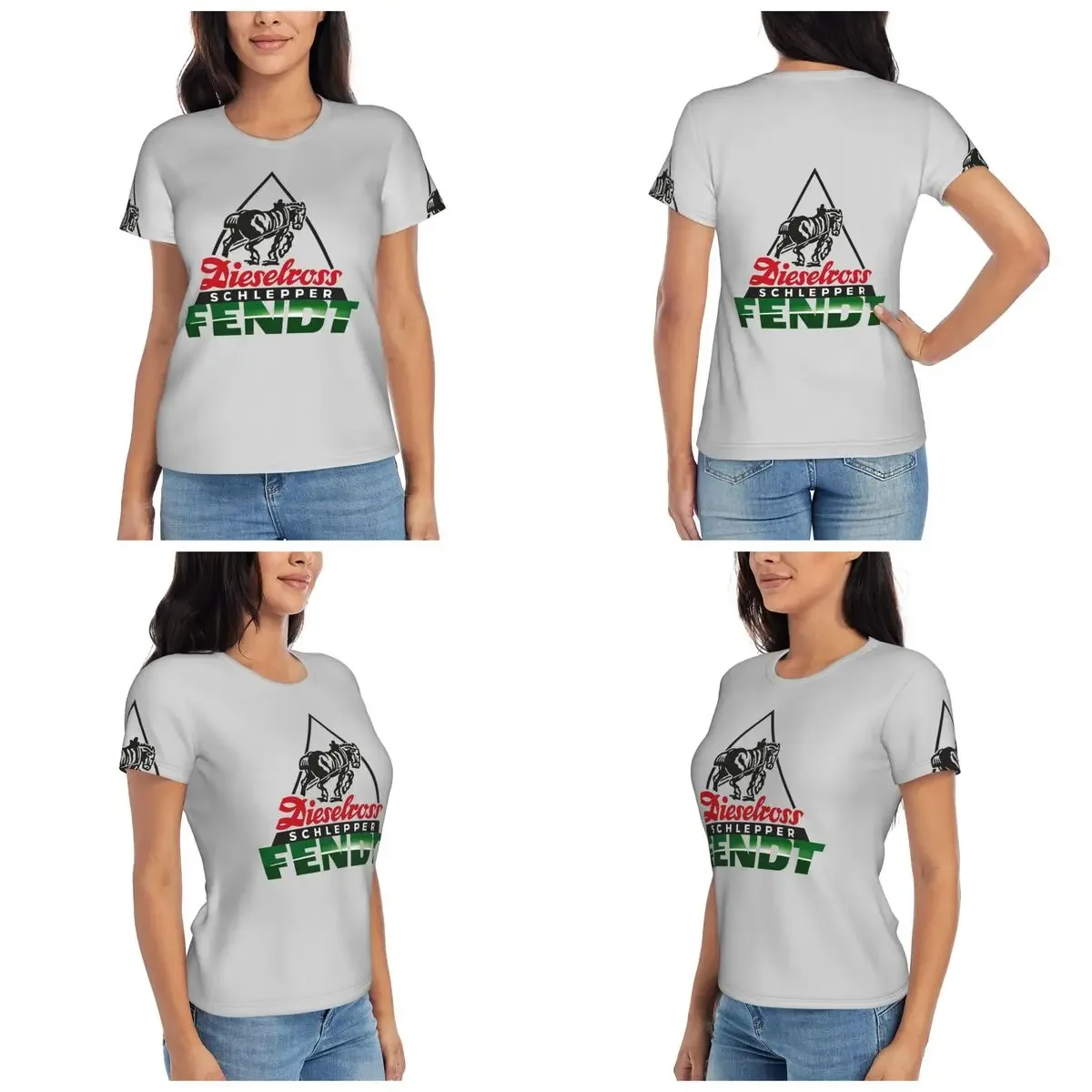 German Tractors Fendt T-Shirt for Women Crew Neck Streetwear T Shirts Women's Tees Short Summer Clothes Tops