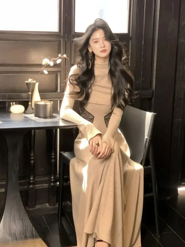 ชุดเซ็ตสองชิ้นสไตล์ Y2K สำหรับผู้หญิง ชุดเดรสไหมพรมลายผีเสื้อเอวสูง + เสื้อคลุมคอสูงครึ่งตัว ทรงสโมคฟร็อก ปี 2025 สไตล์แฟรี่กรันจ์