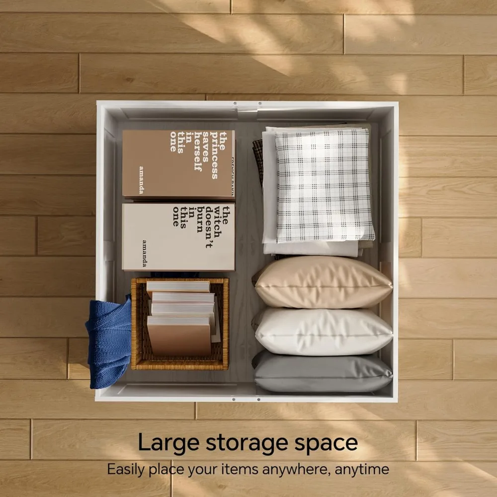 طاولة قهوة متينة للتخزين، طاولة مركزية خشبية مربعة لغرفة المعيشة مع غطاء قابل للسحب، تصميم عالي التحمل للاستخدام اليومي