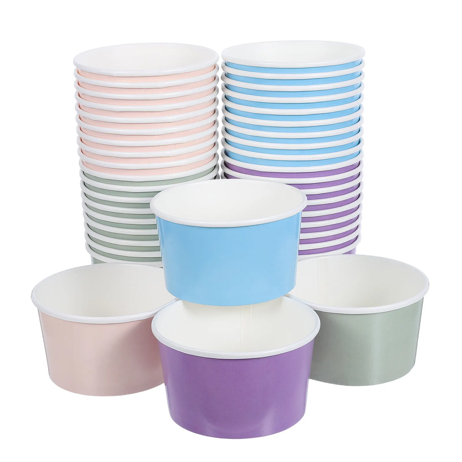 40 Pcs Cold Dessert Paper Cups Birthday Bowls Halloween Graduation Party Ice Cream 260ml Garden Supplies Holiday Treat