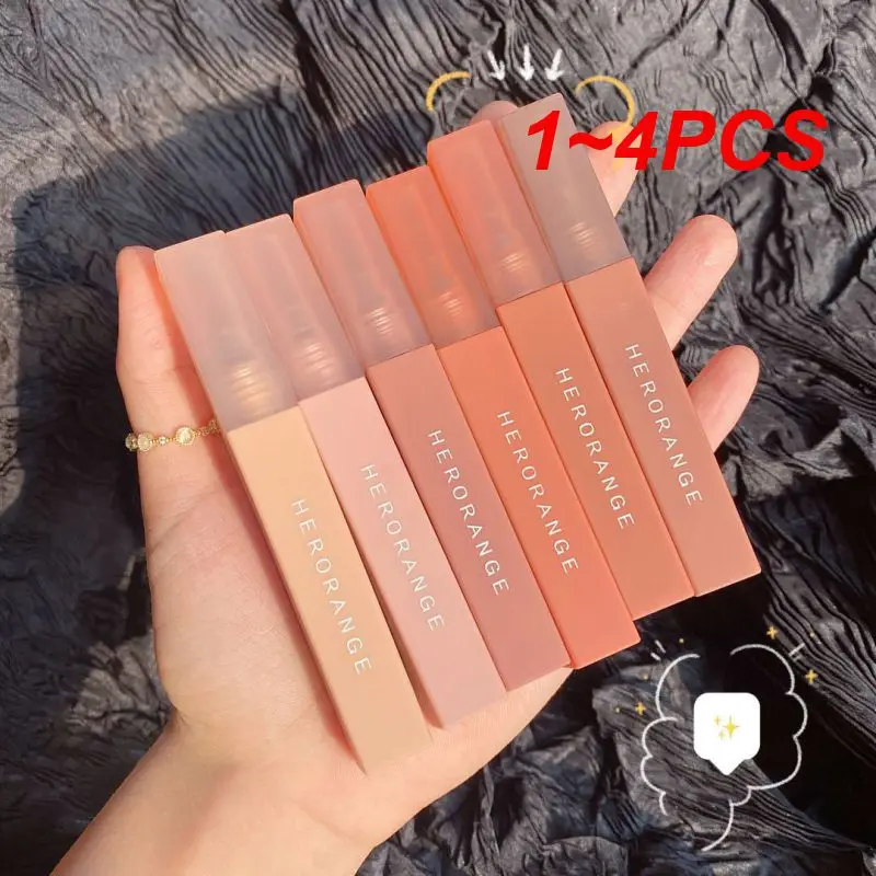 

1~4PCS Lip Gloss Lightweight Matte Long Lasting Waterproof Lipstick Nourish Moisturizing Professional Lip Stick Makeup Gift