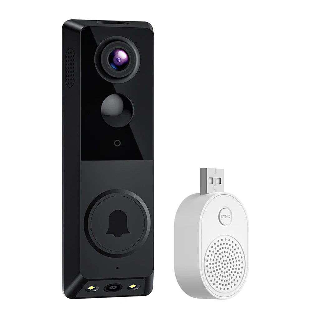 كاميرا مراقبة لاسلكية 720P مع اتجاهين الصوت كاميرا مزدوجة جرس الباب الذكية AI كشف الجرس للحماية الآمنة في ساحة الحديقة