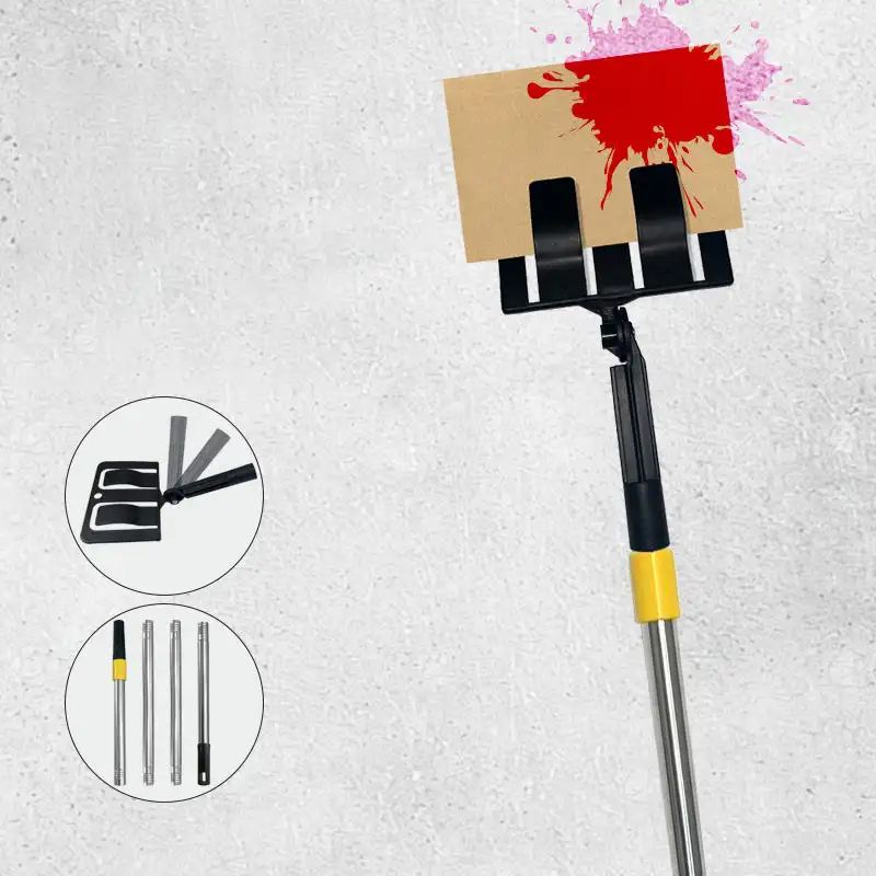 Baffle Holder With Extension Pole 360 Degree Rotation For Paint Color Separation Prevent Splashing Detachable Cleaning Tools - Image 4