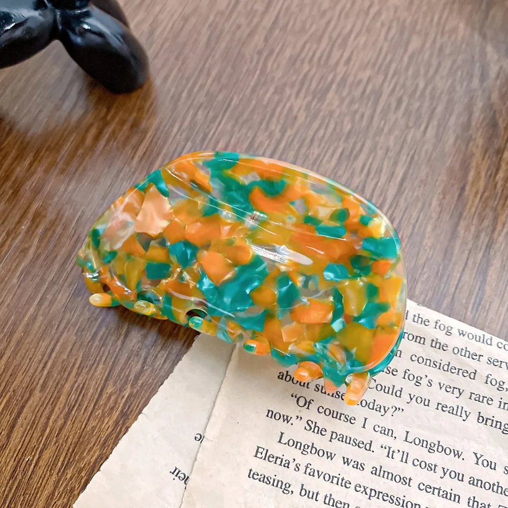 

Leopard Printing Fresh Acetate Hair Claw Colorful Geometry Cloud Shape Shark Clip Headwear Hair Clip Tortoiseshell Hair Claw