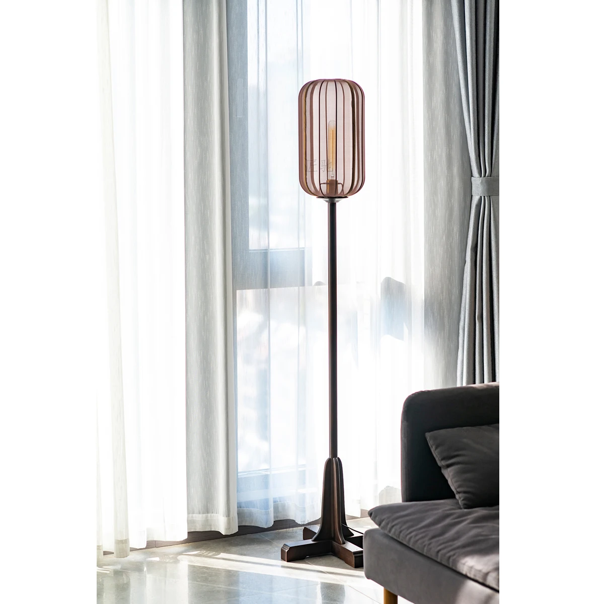 New Chinese Floor Lamp Japanese Style Quiet Wind Zen Tea Room, Homestay, Study Room, Bedroom, Living Room, Vertical Atmosp