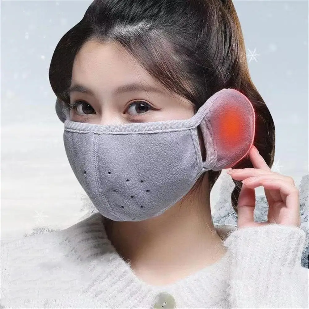 Masque coupe-vent respirant pour femme, cache-oreilles, cache-oreilles, couvre-bouche, chaud, résistant au froid, sourire, femme