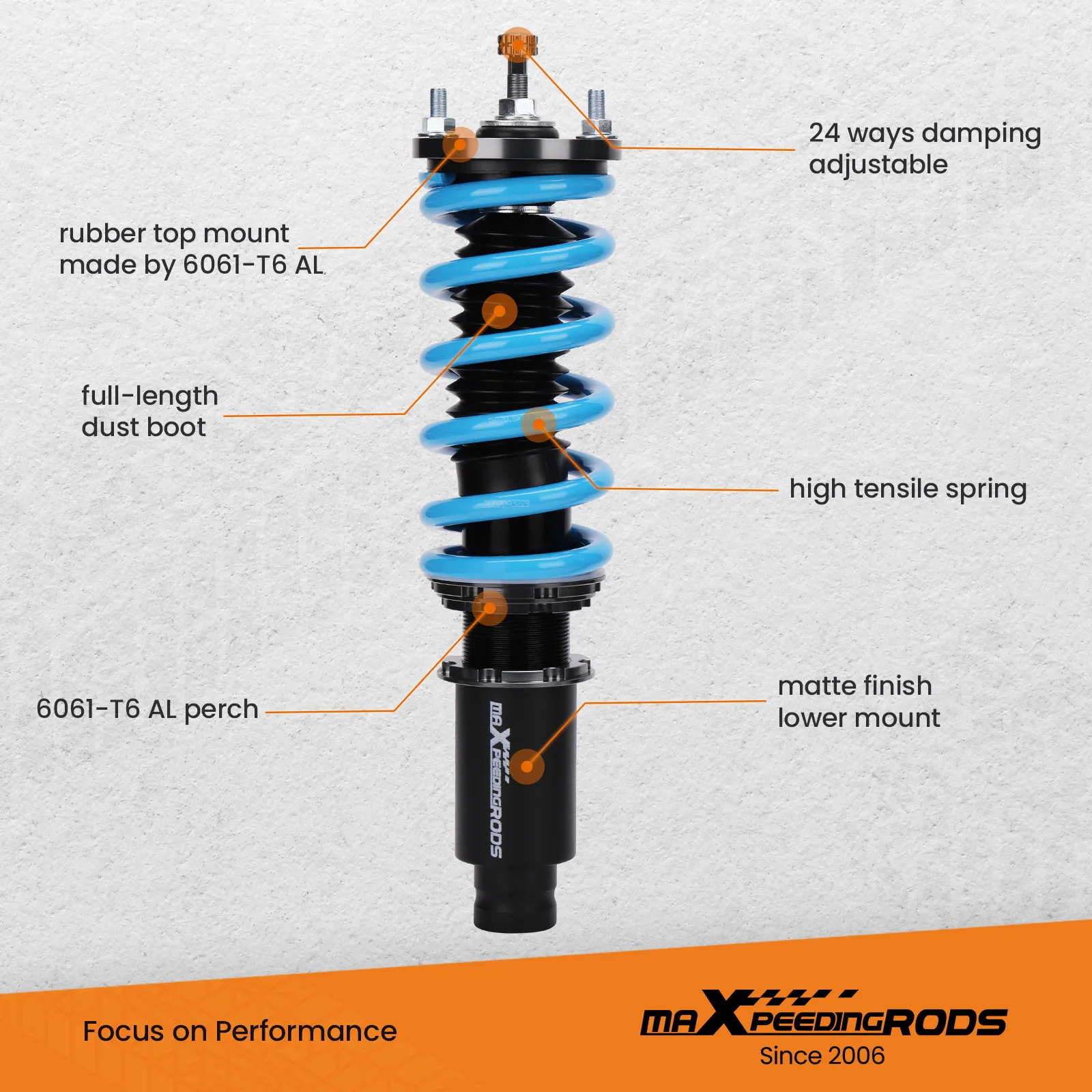 T6 Coilovers Shock Absorber For Honda CRV CR-V RD 1996-2001 RD1 RD3