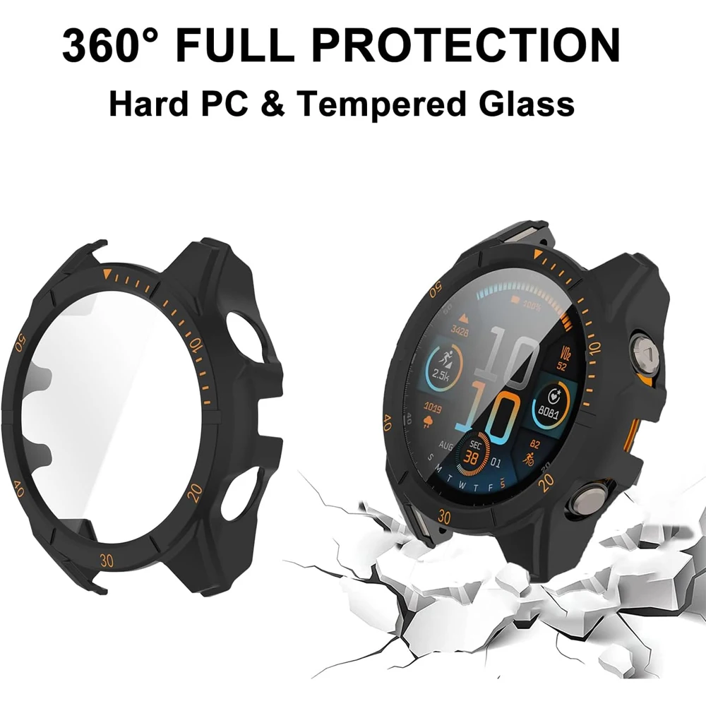 Uhrengehäuse für Garmin Fenix 8 Displayschutz 43MM 47MM 51MM PC-Schutzrahmen Gehärtetes Glas Vollständige Abdeckung Fenix 8 Schutzhülle