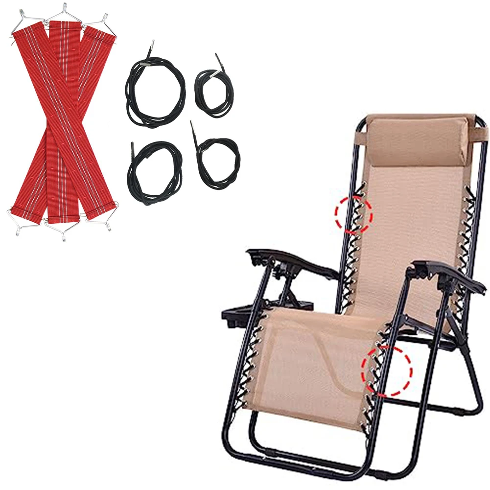 Elastic Ropes Folding Chair For Outdoor Settings Black Chair Reinforcement Comprehensive Package Maintenance-Free