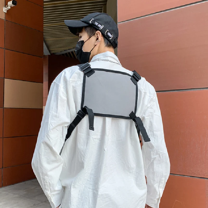 Mochila Oxford de nailon con múltiples bolsillos para hombre, bolso de aparejo para el pecho, chaleco táctico, estilo Hip Hop, novedad de 2024