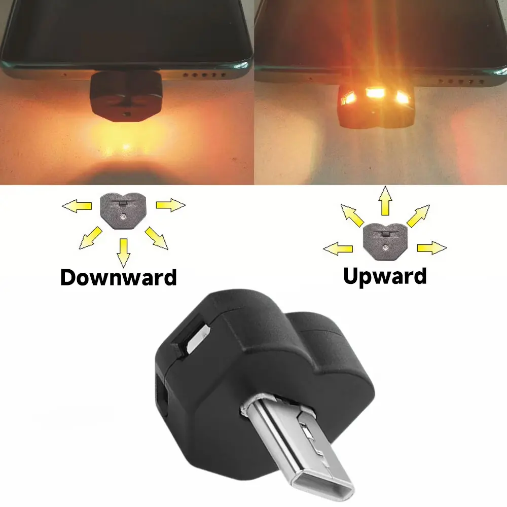 TYPE-C LED Auto Interior Atmosphere Light USB Car Decorative Lamp Emergency Lighting Adjustable Sensing RGB Ambient Night Light