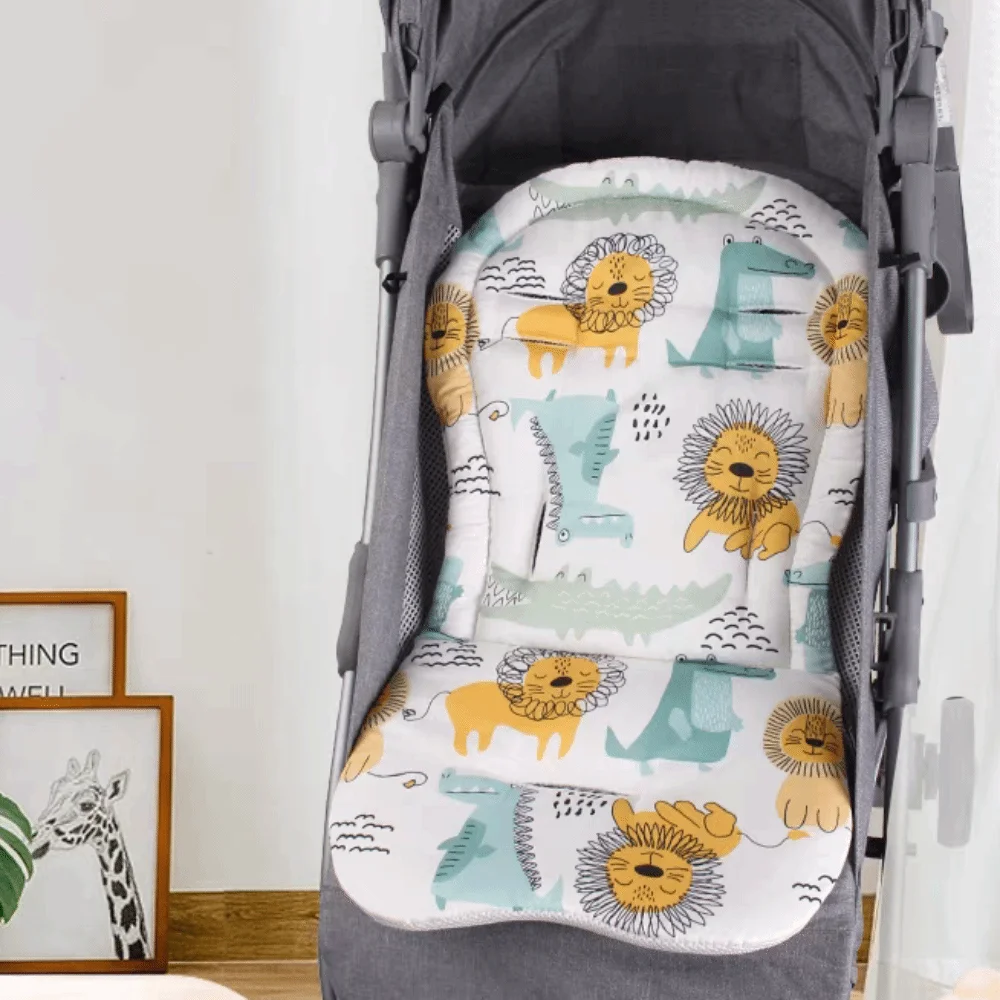 

Soft Baby Stroller Cushion Cartoon Printed Breathable Baby Pram Seat Mat Car Seat Comfortable Dining Chair Cotton Pad Kids