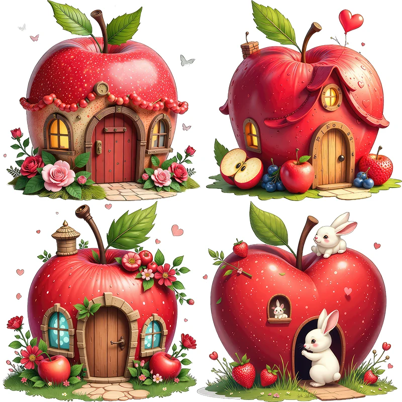 Three Ratels QO9 Fun Apple House Cartoon Stickers for Children's Bedroom Decoration Kindergarten decals