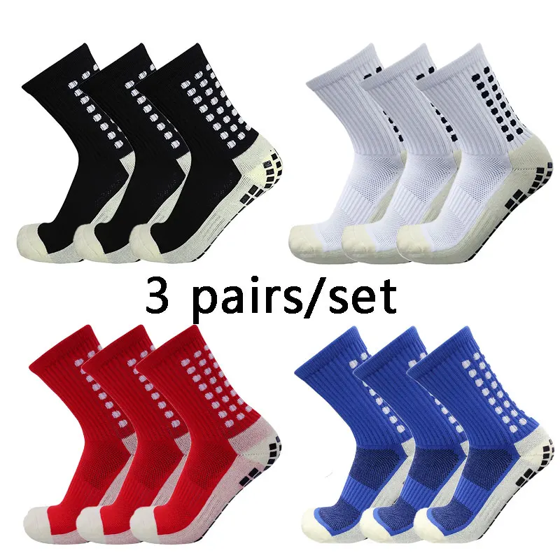 

3 пары нескользящих классических спортивных носков с клейкими точками, футбольные носки, профессиональные футбольные тренировочные соревнования спорта