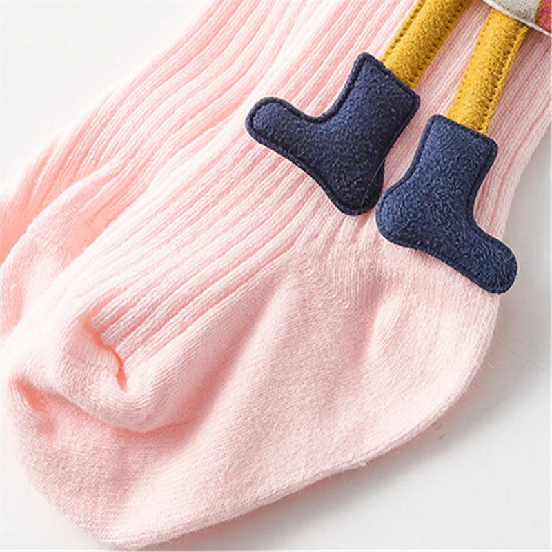 Lawadka Tights for Girls Knitted Children\'s Pantyhose Cartoon Rabbit Cotton Soft Kids Girls Tights Autumn Winter 1-7Y Trousers