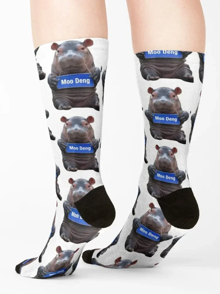 Cute Baby Hippo Moo Deng Socks Stockings christmas gift gift designer brand Socks Girl Men's