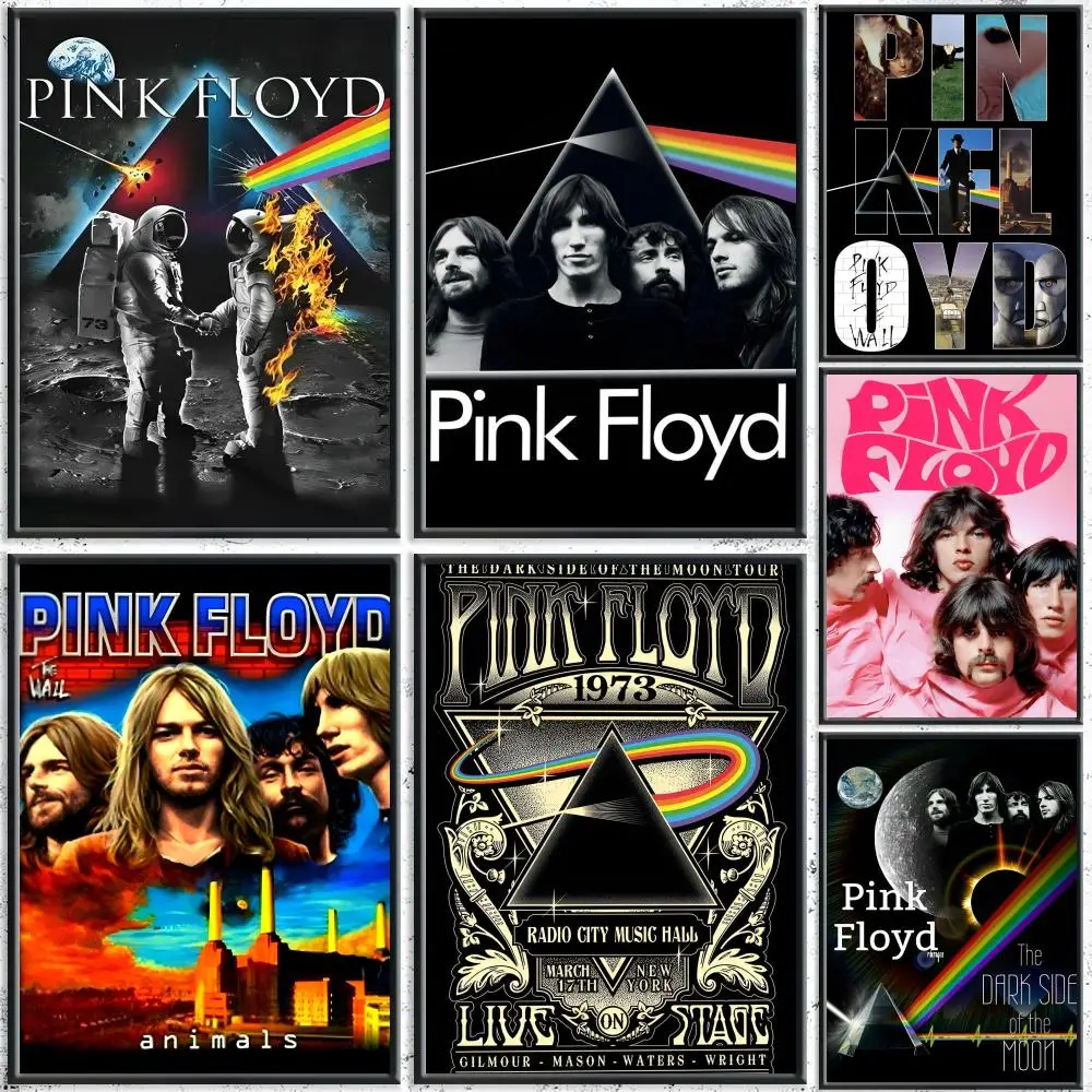 T-The P-Pink F-Floyd Band Painting Calligraphy HD Canvas Poster Crease Free Waterproof All Space Wall Decor