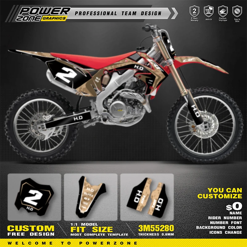 

Powerzone Motorcycle Graphic Decal Stickers Kits For Honda CRF450 CRF450R 2009 2010 2011 2012 CRF250 CRF250R 2010-2012 2013 113