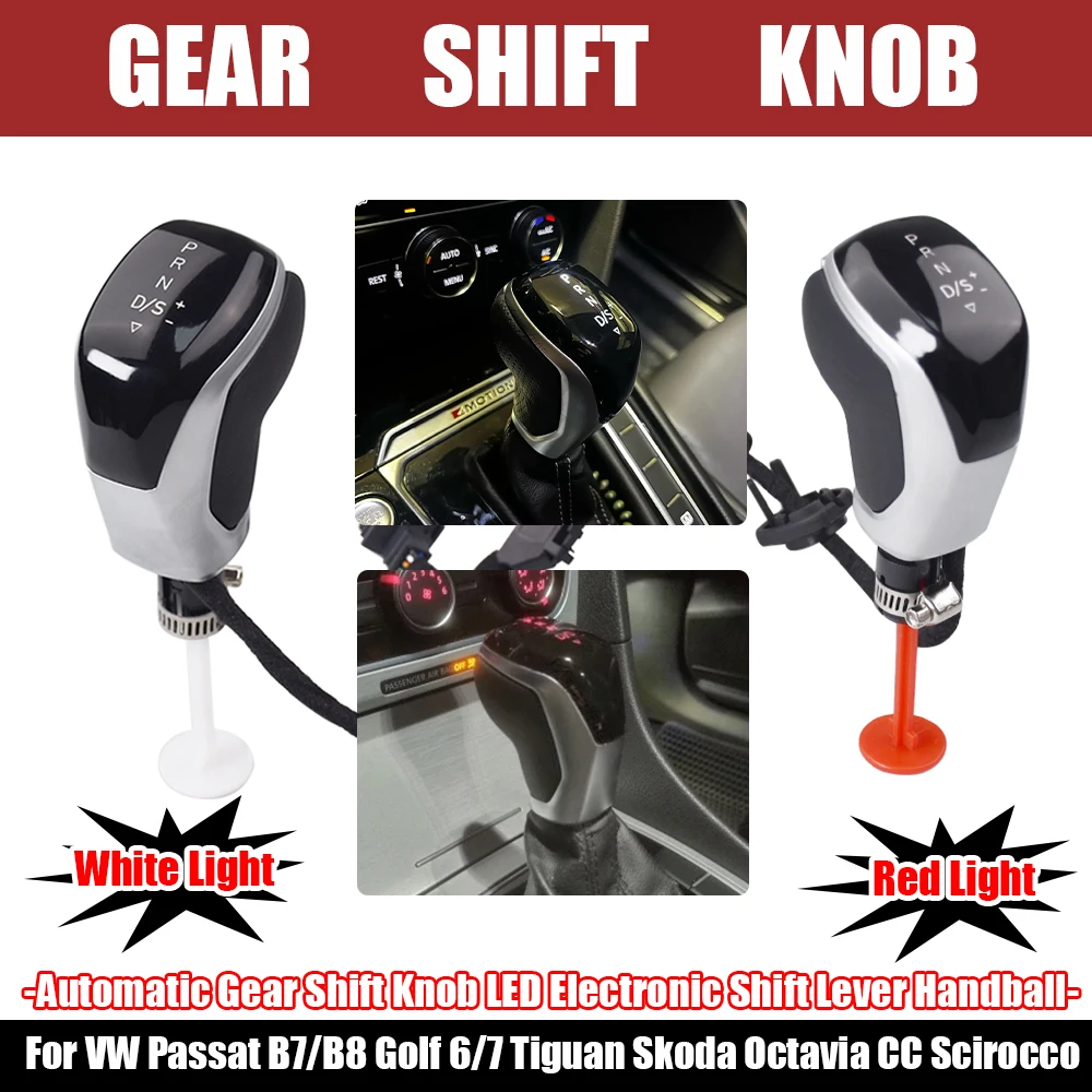 

Автоматическая ручка переключения передач со светодиодной подсветкой, электронный рычаг переключения передач, гандбол, новый для VW Golf MK6 MK7 Passat CC B7 Jetta MK5 Scirocco