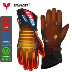 DUHAN Motorcycle Gloves Heated Waterproof Gloves Windproof Heating Guantes Moto Protection Winter Motorbike Riding Accessories