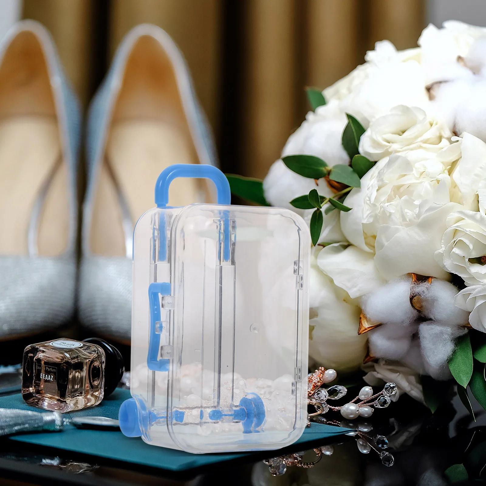 

12 Pcs Wedding Candy Boxes Handy Creative Suitcase Design Elegant Fashionable Exquisite Quality Decorative Gift