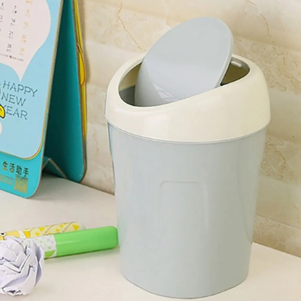 Mini Desktop Bin com tampa, lata de lixo, pequena lixeira, tubo, quarto, limpo, espaço de trabalho, caixa de armazenamento, Home Desk