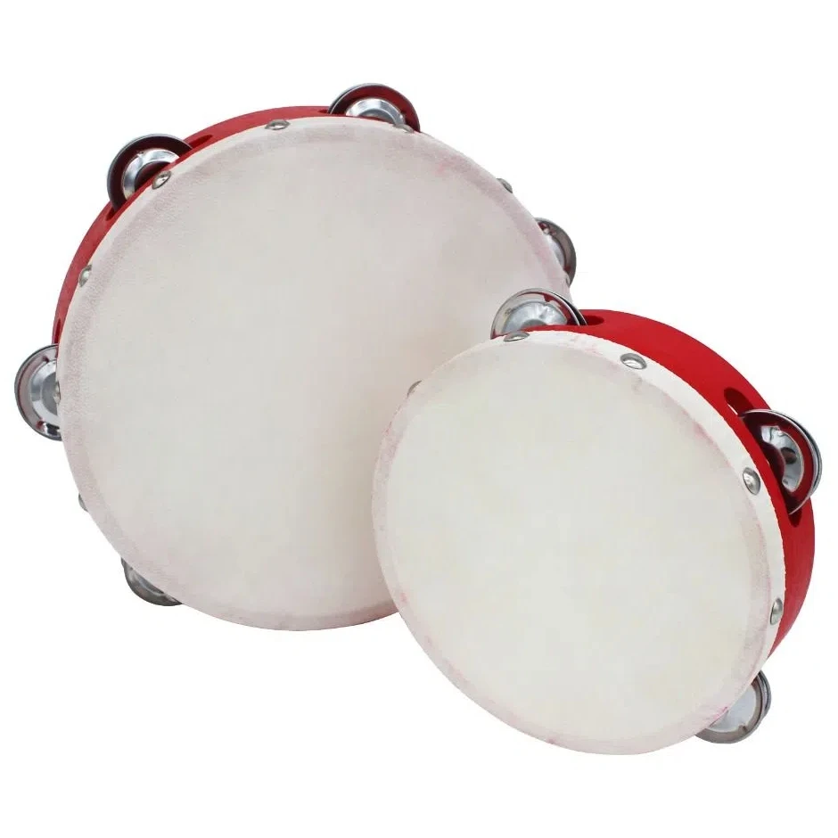 4/6/7/8/9/10in Tambourine Drum Dancing Round Tambourines Musical Instrument Wooden Handheld Drum Percussion Drum KTV