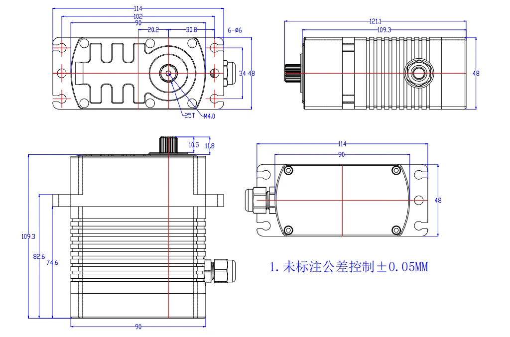 FEETECH 750KG alto par grande sin escobillas 24V Servo gigante 93800BLS alto voltaje 1/5 escala RC coche camión barco avión Robot UAV