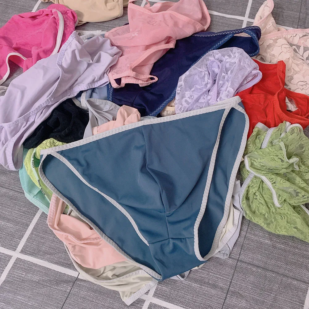 1 قطعة الرجال مثير الدانتيل ملخصات السروال g-سلسلة الحرير الجليد الكلسون الدانتيل الملابس الداخلية سراويل داخلية تنفس سلس ثونغ #6