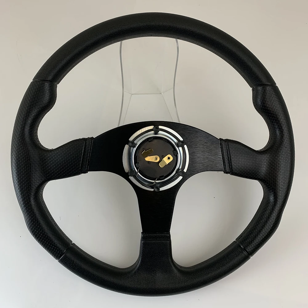 TIYPEOR 14in Racing Car Sport Steering Wheel Modified Accessory Drifting PU Leather Modified Steering Wheel