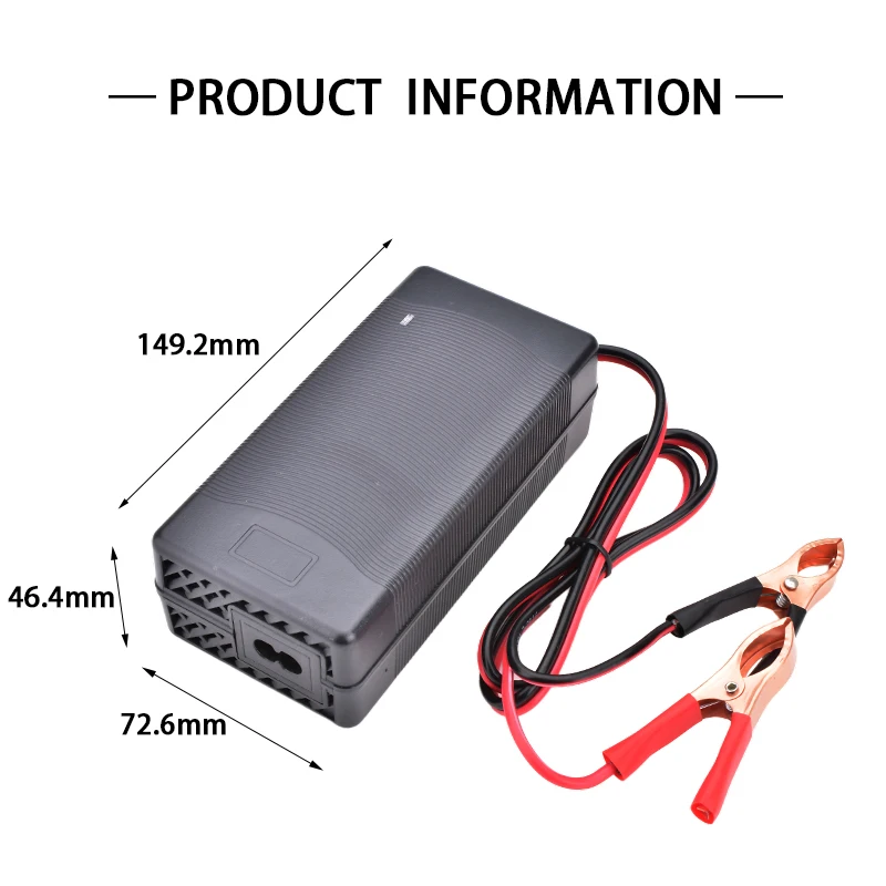 Ładowarka 3.65V 5A 10A Lifepo4 do akumulatorów litowo-żelazowo-fosforanowych 1S 3.2V 3.3V 5A 10A, szybka ładowarka AC100-240V z klipsami krokodylkowymi — zdjęcie produktu 4