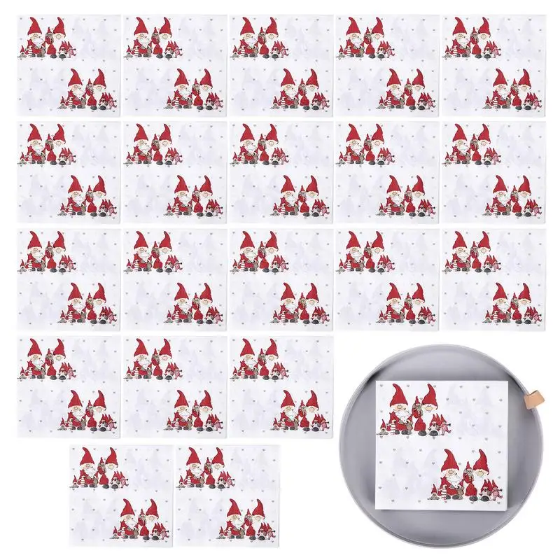 Merry Christmas Napkin Santa Claus Paper Napkin Home Christmas Party Table Decorations Christmas New Year