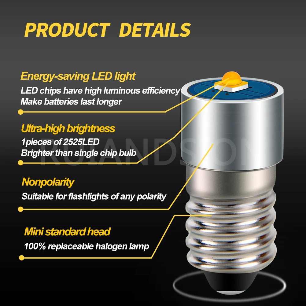 1 pz 3W E10 lampadina di aggiornamento conversione Led per Petzl Zoom Duo Razorback torcia torcia torcia 6V-30V 3V 4.5V 12V 18V 24V