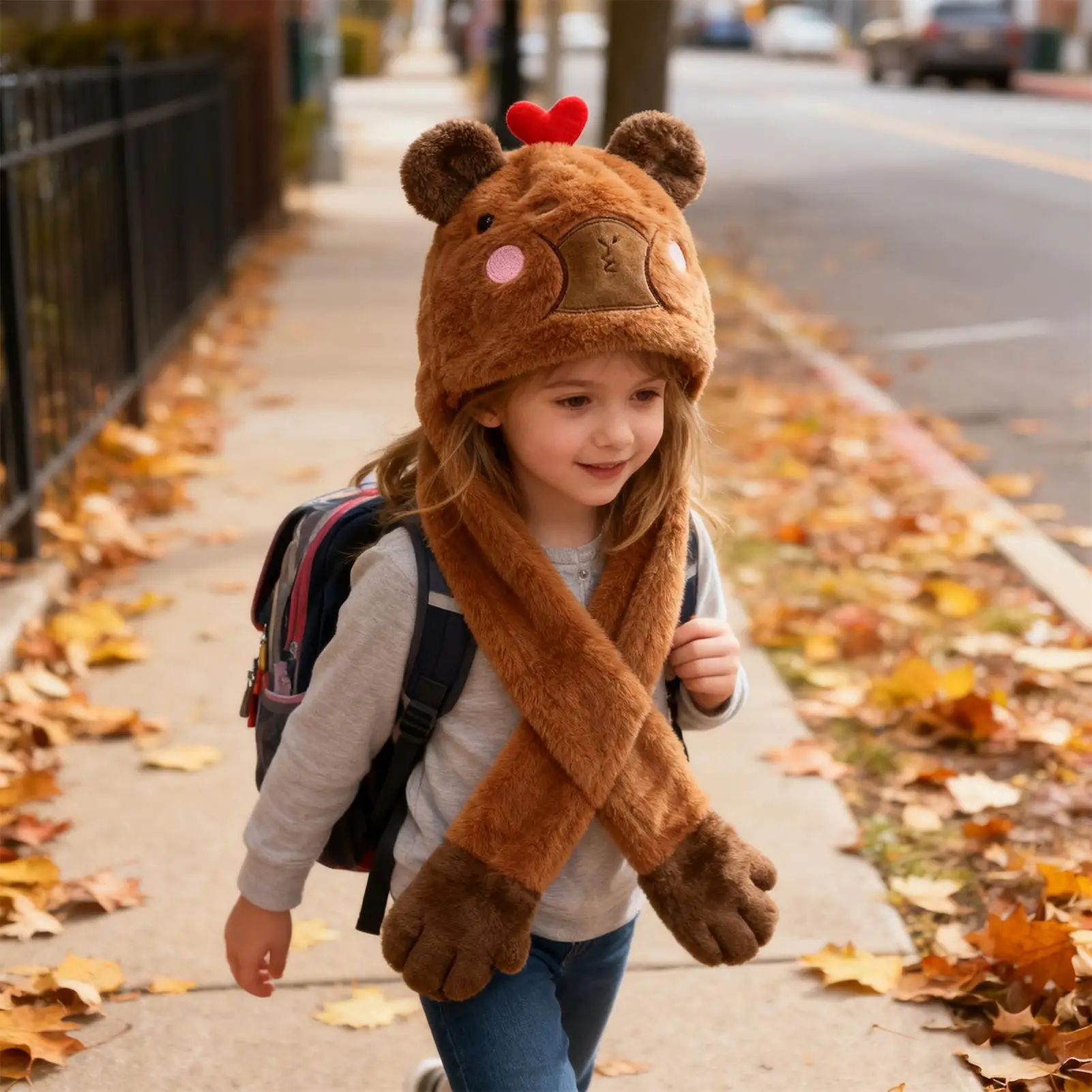 

Funny Hat capybara Animal plush hat Cute Ear Moving Up Cap winter Thickened Capybara Hat for Kids Girls Costume Parties Festival