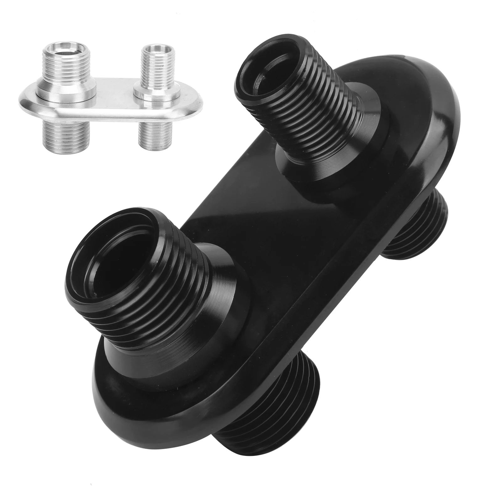 A/C Bulkhead Car 2‑Port Air Conditioner Bulkhead Connector Universal Modification Replacement for Hot Rod Firewall Bulkhead