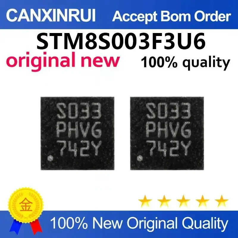 (5pcs-100pcs)Brand new original STM8S003F3U6TR UFQFPN20 16MHz/8KB flash memory/8-bit microcontroller