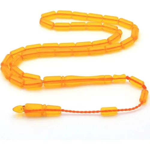 Rosary Tank Cutting Model Poland Amber Prayer Beads-Orange