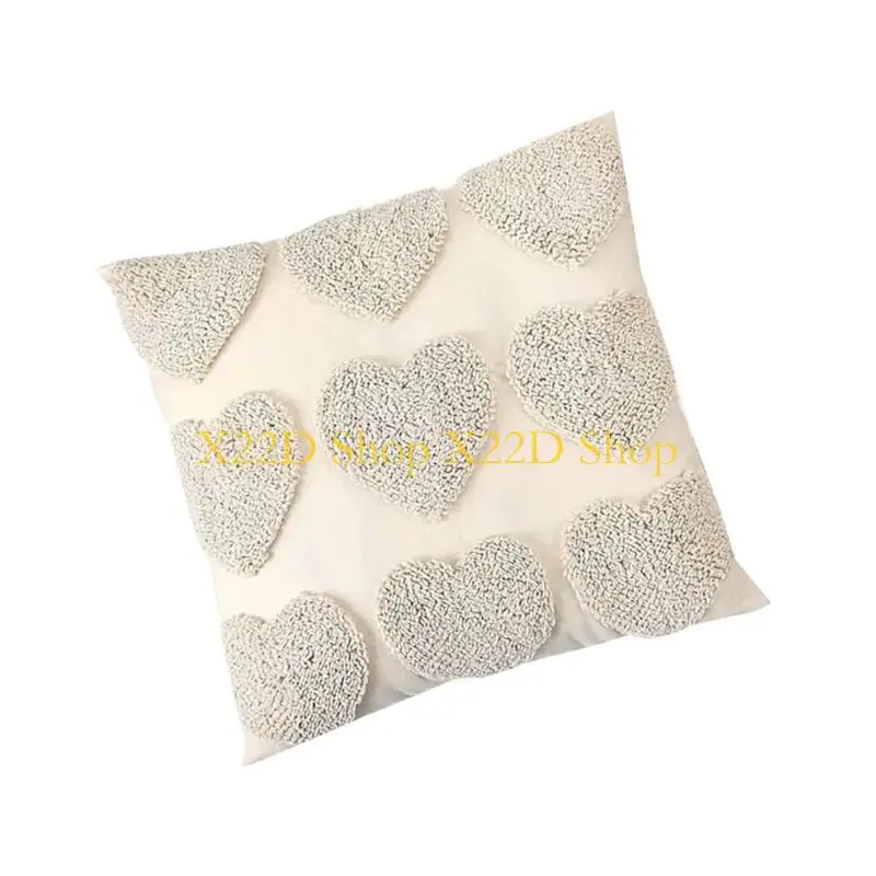X22D Valentines Day Heart Love Throw Pillow Covers 18x18Inch Decorative Cushion Covers For Neutral Home Decoration