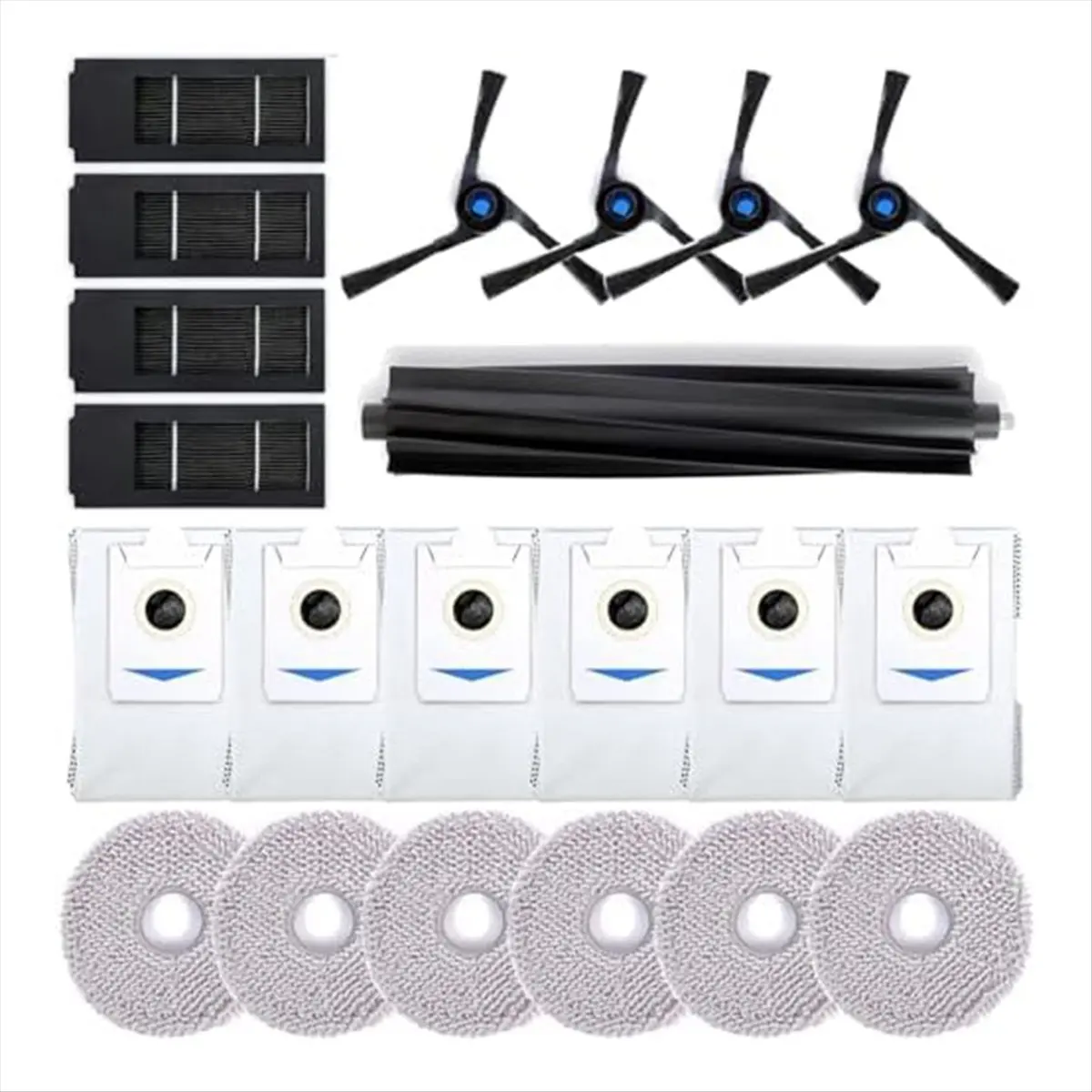 A58Z Accessory Set Compatible for X2 Omni Replacement Parts Main Brush, Side Brushes, Filters, Mops, Dust Bags
