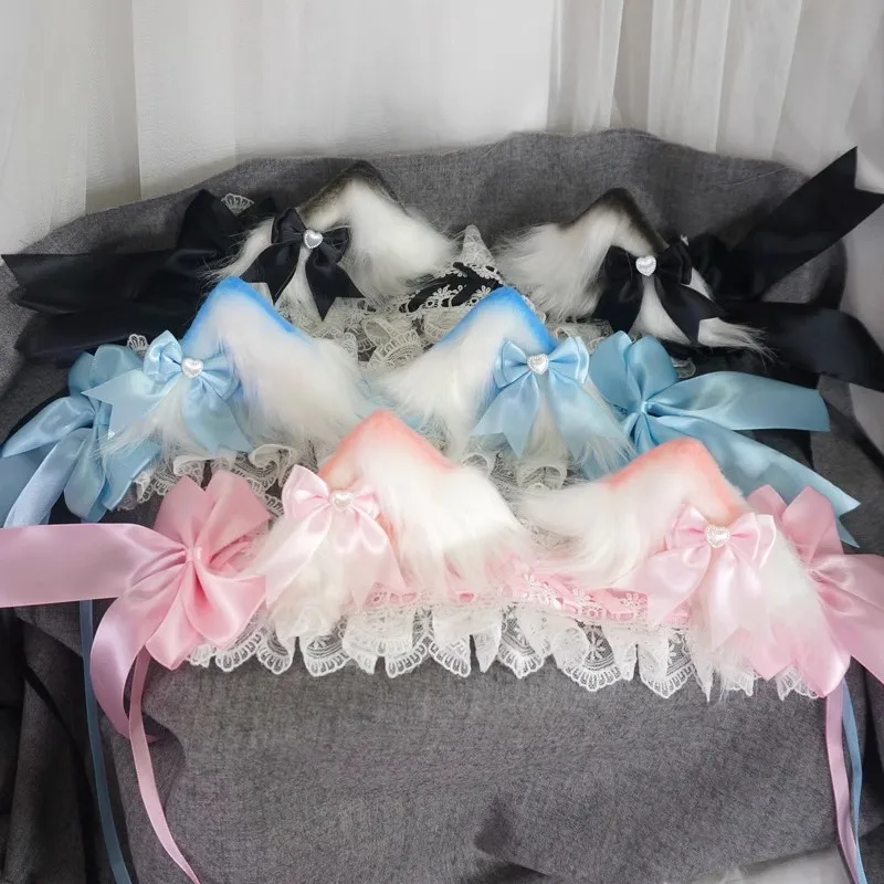 2025 새로운 뜨거운 고양이 귀 머리 헤어 밴드 귀여운 소녀 헤어 액세서리 로리타 코믹 콘 활 헤드 피스 동물 귀 클립