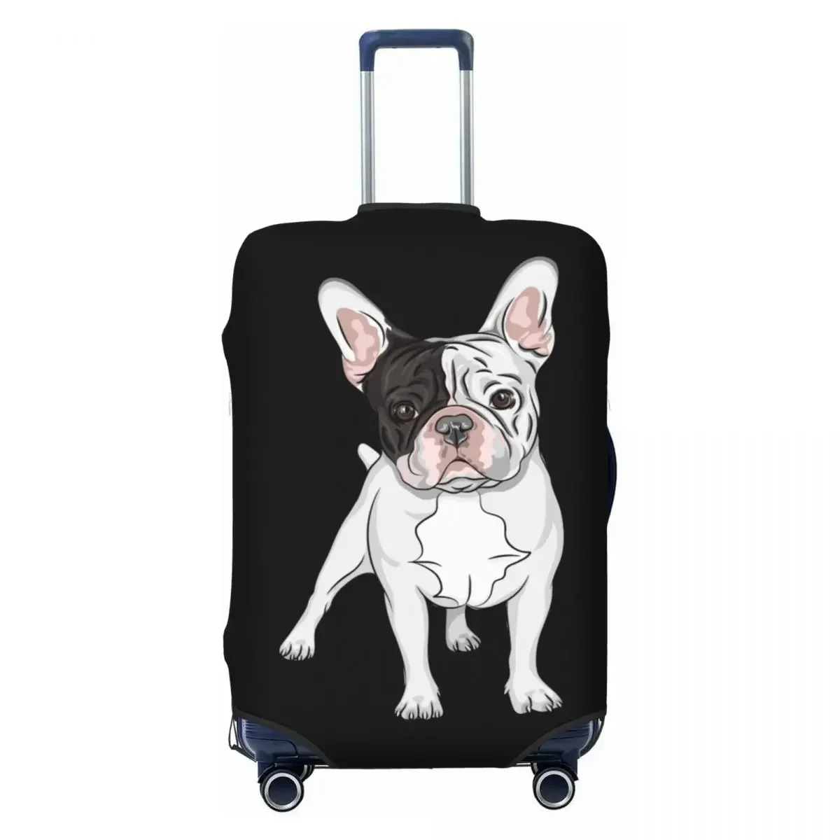 Custom French Bulldog Travel Luggage Cover Washable Frenchie Dog Suitcase Cover Protector Fit 18-32 Inch