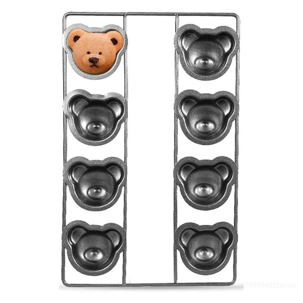 Molde para hornear oso de 8 cavidades, bandeja para hornear,