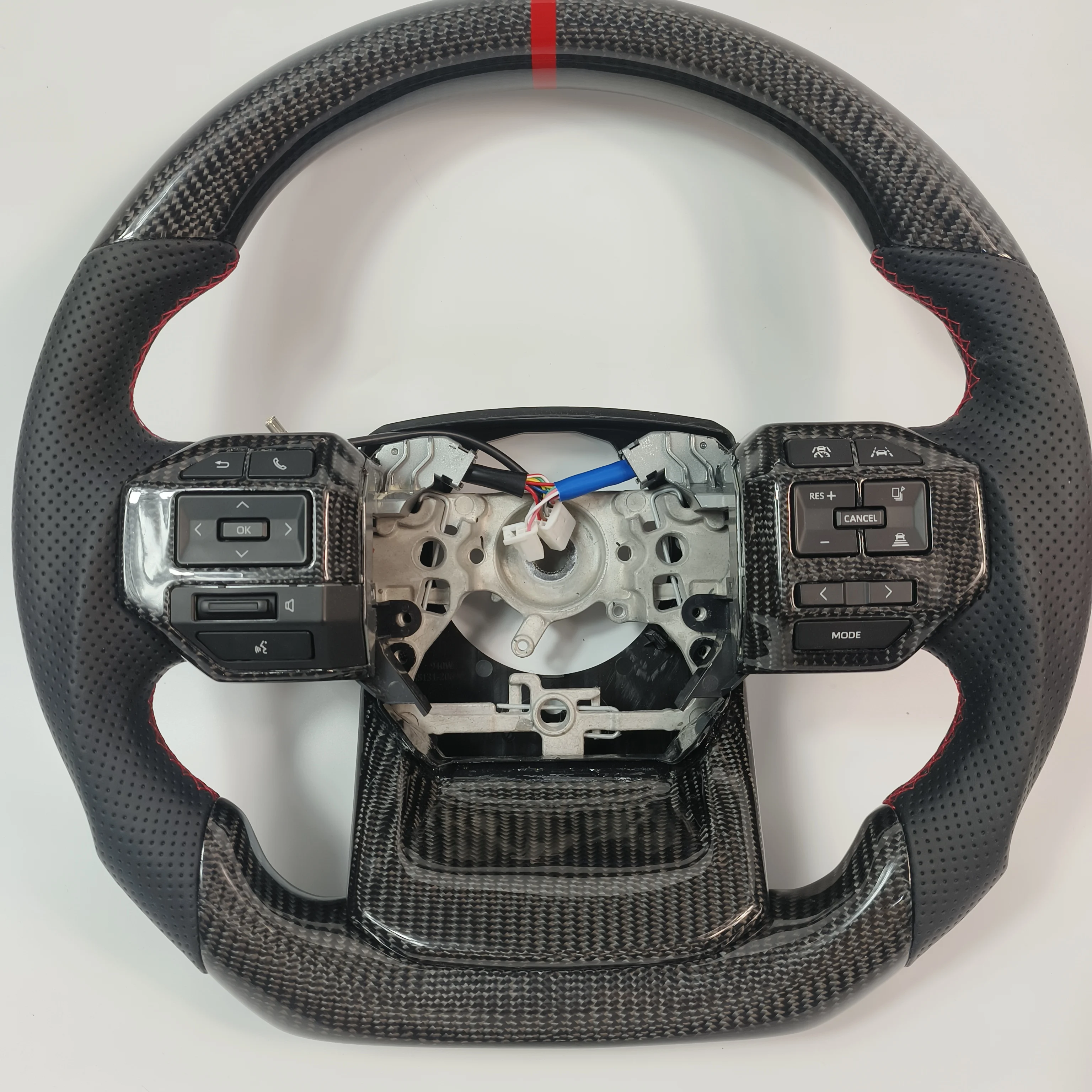 For Toyota LAND CRUISER LC300 2008-2021 GR-style Sports Carbon Fiber Steering Wheel Black Button for LC79 LC76 LC70 IS300
