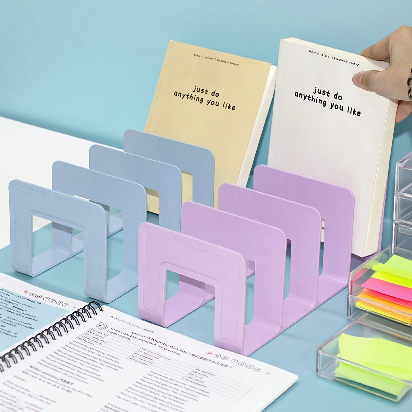 Reading rack folder, desk bookshelf, desktop book storage device, desk organizer for books,integrated book divider for bookshelf