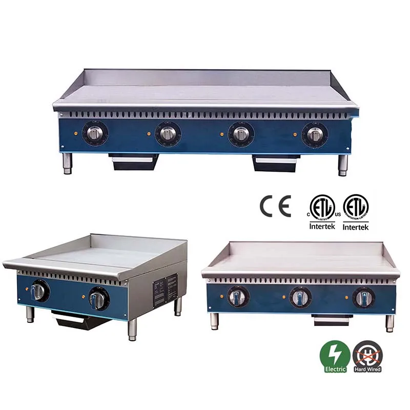 Commercial Electric BBQ Grill Griddle for Fast Food Restaurants Stainless Steel Desktop Multiple Specifications for Kitchen Use