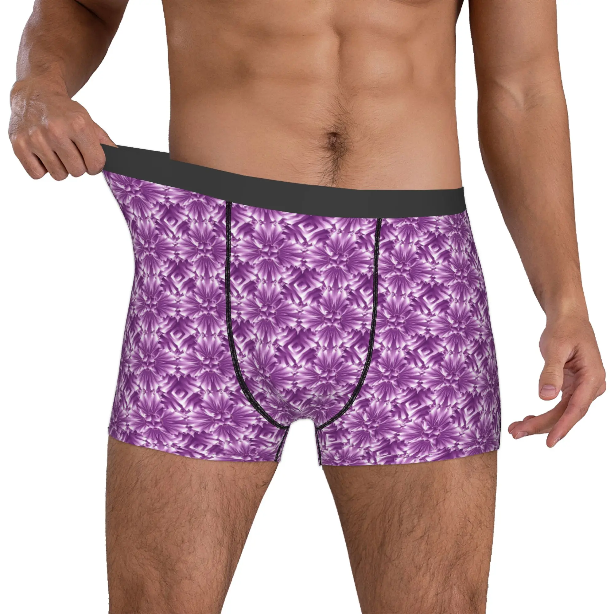 Fashion Trend 3D Flowers Boxers Shorts Men Luxury High 3D Floral Briefs Underwear Funny Underpants