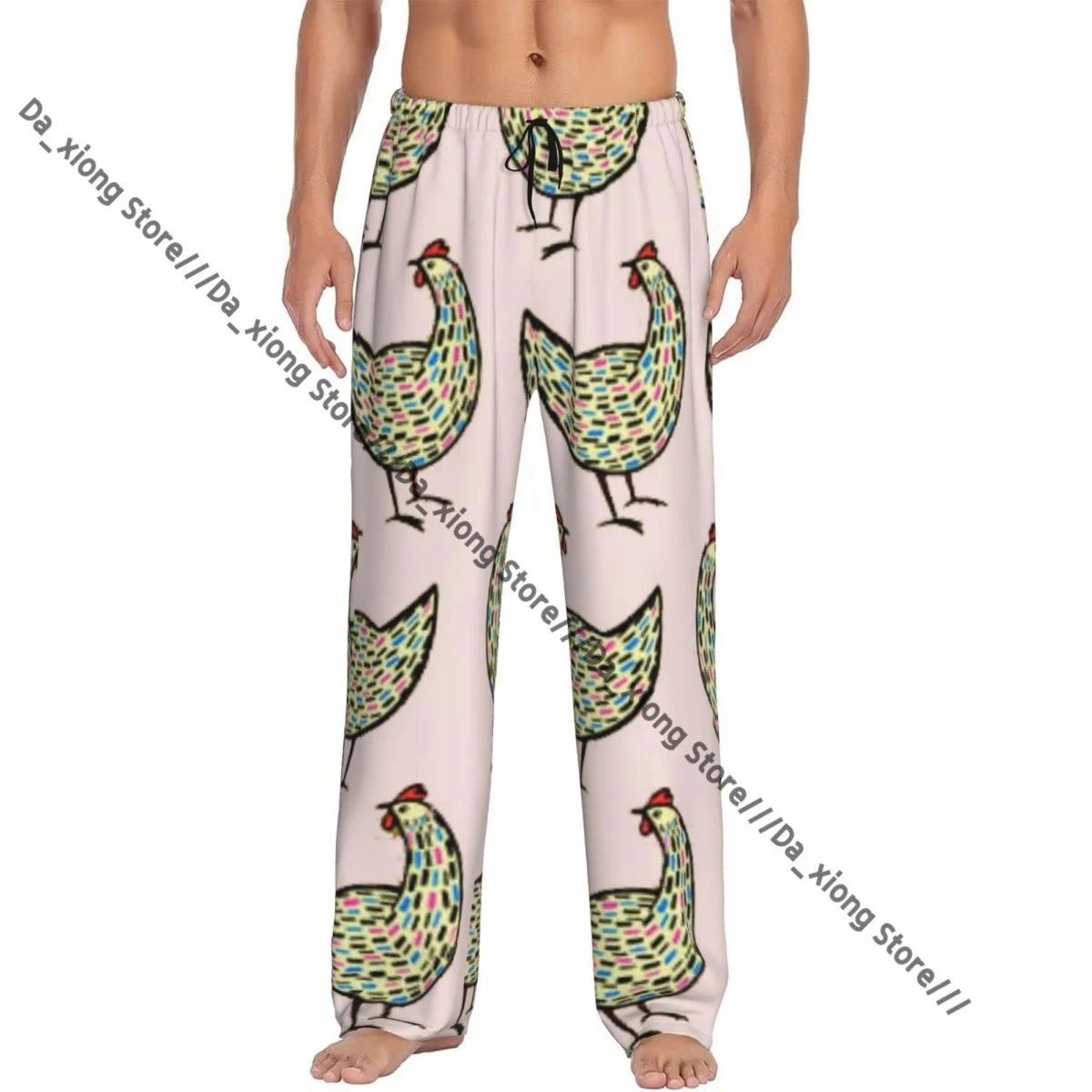 

Pink Poultry Chicken Pattern Mens Pajamas Pyjamas Pants Lounge Pants Sleep Bottoms