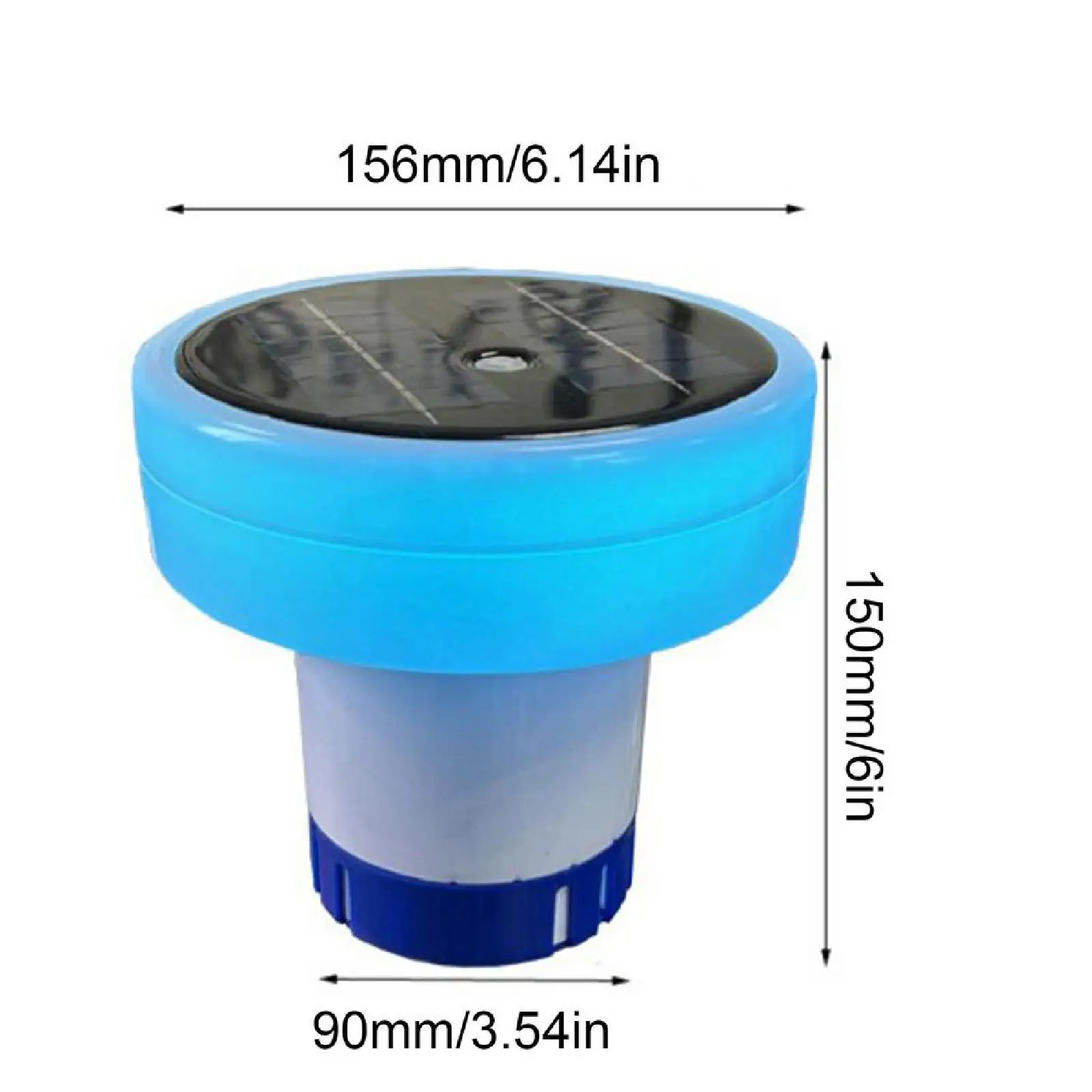 Swimming Pool Floating Tablet Dispenser Solar Powered Plastic Blue for Chlorine Water Treatment Tool